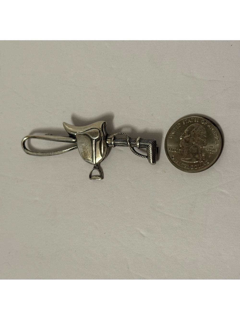 BROOCH PIN EQUESTRIAN CROP SADDLE STIRRUP HORSE STERLING SILVER